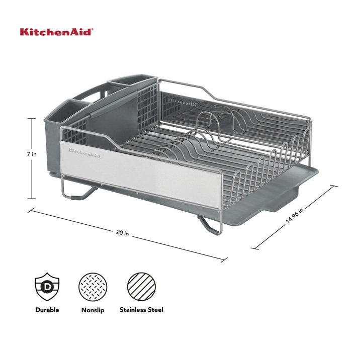 KitchenAid Stainless Steel Countertop Dish Rack & Reviews Wayfair